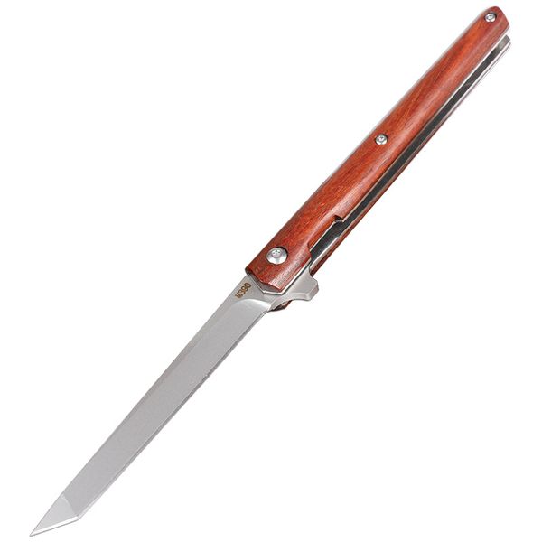 Coltello pieghevole di sopravvivenza di prezzo di fabbrica Coltelli da tasca da campeggio all'aperto con manico in legno con lama 5CR13Mov