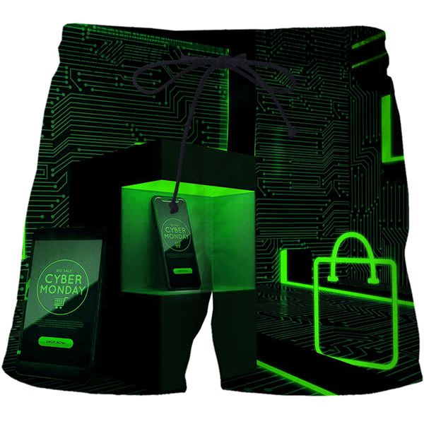 

computer application technology series male shorts bermuda shorts for men sweatpants harajuku beach short boys oversized 220624, White;black