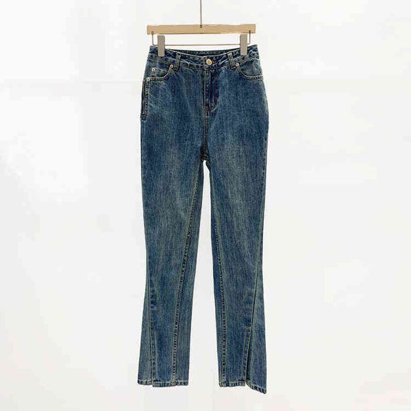 

yuan s * 2021 pring new women' lit traight jean penny quality, Blue