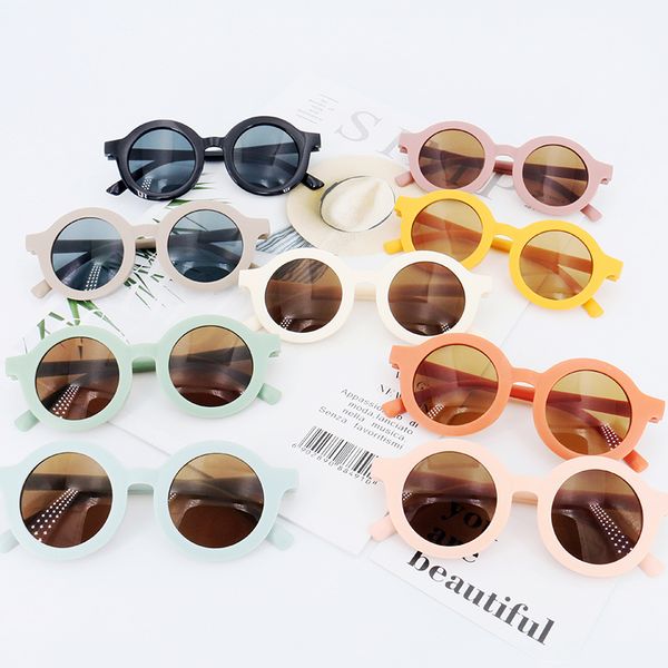 

baby boys girls cute cartoon bear shape fashion round glasses children vintage sunglasses uv protection classic kids eyewear 220705, Blue