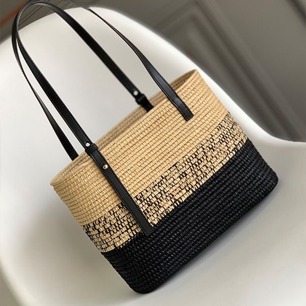 

2022 new fashion tote straw bag beach vacation portable bucket bags foreign style messenger lafite grass large capacity bag basket holiday s