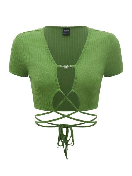 

metal butterfly detail crisscross tie back e5si#, White