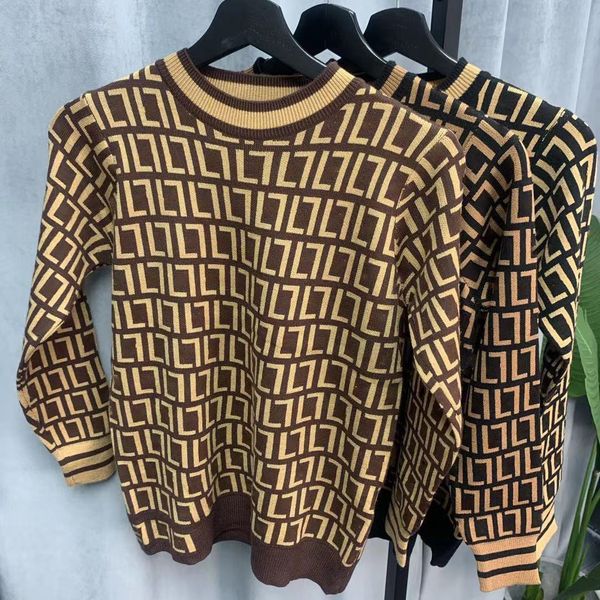 

2022 fashion women men sweaters full print letter knitting sweater high street pullover, White;black