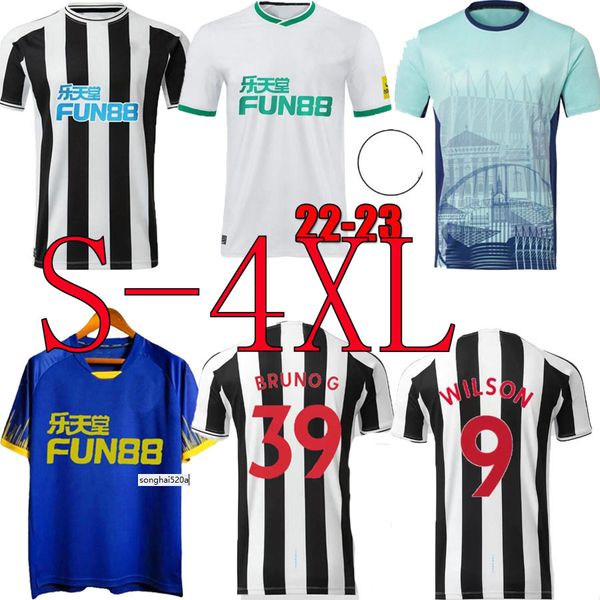 

s-4xl new soccer jersey castle wood nufc 22 23 bruno g. wilson shelvey almiron 2022 2023 3rd away black trippier football shirt maximin men, Black;yellow