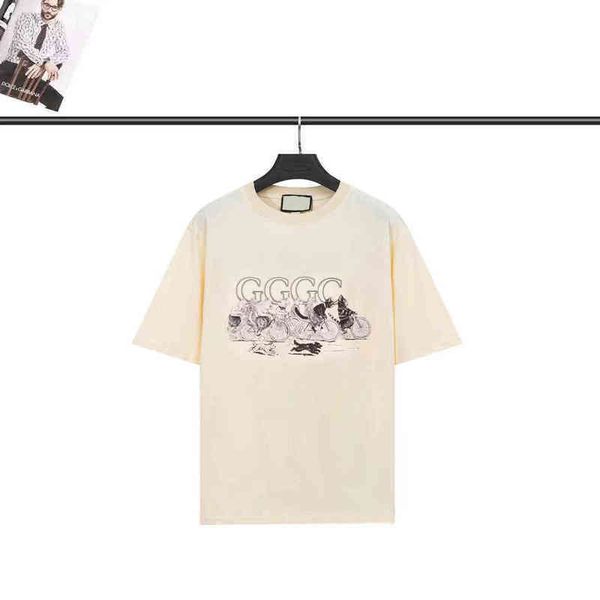 

75% off factory direct online 2022 new luxury fashion g short sleeve cat bicycle pure cotton ins fashion casual loose t-shirt, Black