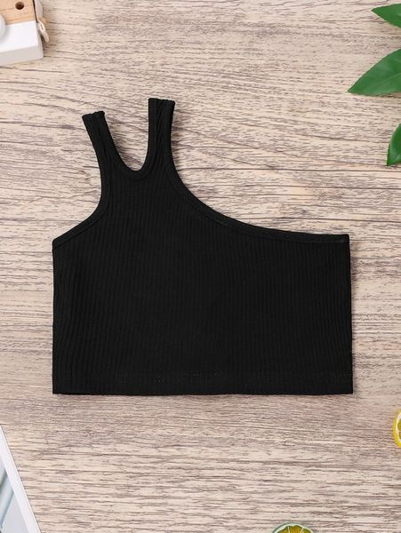

toddler girls one shoulder rib-knit tank she, Blue