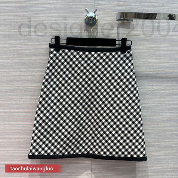 

skirts designer ab39528 shenzhen nanyou classic thousand bird checkered semi skirt college style high waist a-shaped short high-end female p, Black