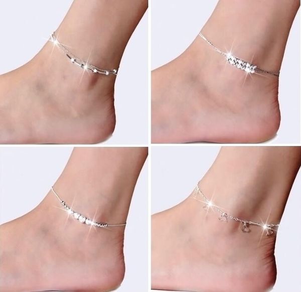 Braccialetti con cavigliere in nastro sterling 925 per donna Gioielli per piedi Bracciale con cavigliera in zirconi intarsiato su una gamba Regali di personalità