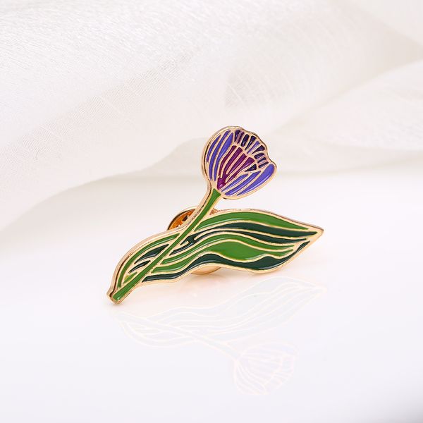 

tulip enamel pins lapel pins badge brooch jewelry accessory, Blue