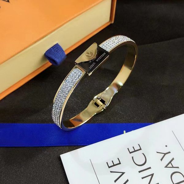 

colorful g design bracelets for women round gold color bangles stainless steel bangles wedding with logo without box, Black