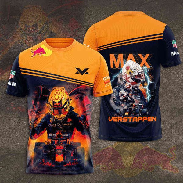 

2022 summer men's t shirt f1 red dutch driver verstappen outdoor sports casual bull short sleeve formula 1 oversize, White;black