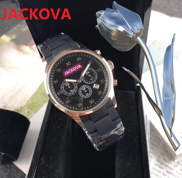 Популярные шесть статей Работающие Люкс Человек Часы 42 мм Relojes de Marca Mujer Керамика Стальные Платье Часы Кварцевые Часы Высококачественные Партии Подарки Наручные часы