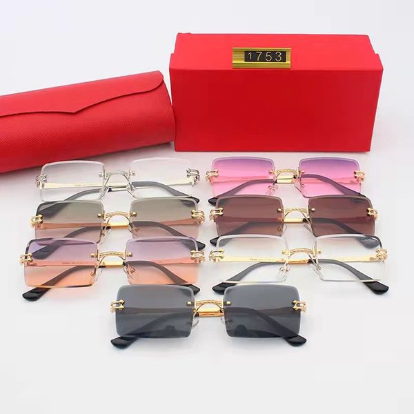 

new buffalo horn sunglasses fashion sports sunglasses men's women's rimless rectangular bamboo wood glasses box01, White;black