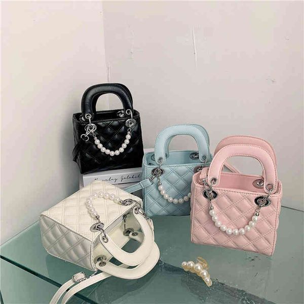 

versatile bag female 2022 new embroidered thread pearl chain small square fashion single shoulder messenger wholesale western style ladies d