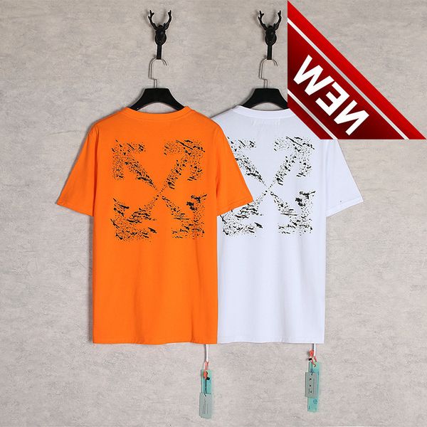 

50%discount brand style off splash chao ink jet spot arrstyle round neck t-shirt men's and women's same casual short sleeve youth, White;black