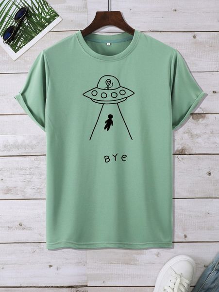 

men ufo & letter graphic tee g4xg#, White;black