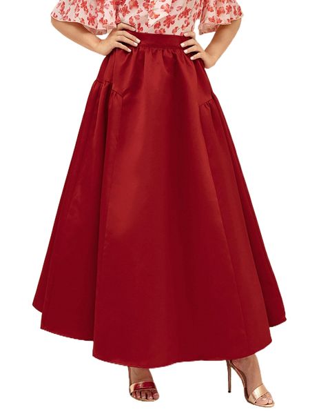 

modely solid flared skirt d31d#, Black