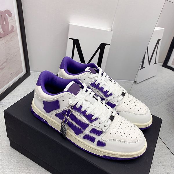 

designer casual shoes designer men's women's bandana spring sneakers leather bone decal upper eva insole low high sneakers fas, Black