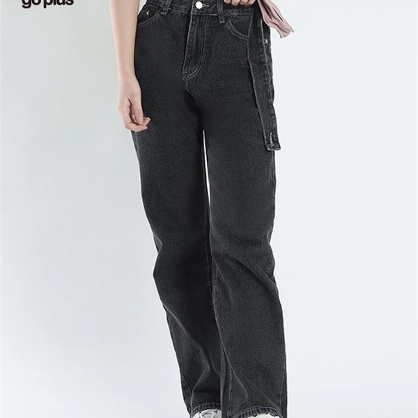 

goplus jeans women wide leg pants mom femme black blue high waist woman trousers pantalones spodnie damskie c10796 220402