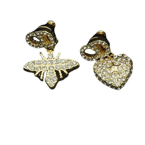 

new asymmetric bee love earrings women's red live broadcast with goods, Black