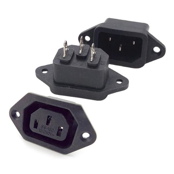 Altri accessori per l'illuminazione Cavo dritto Connettore a spina C13 C14 10A 250V Nero Femmina Maschio Rewirable Power Presa CA a 3 pin K5Altro