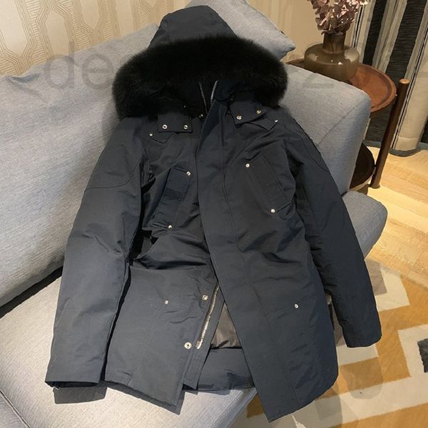 

men's down & parkas designer moose stirling scissors down jacket men's fashion slim detachable hat parka qcvu, Black
