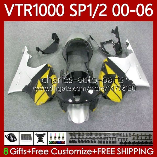 Corpo OEM giallo nero per HONDA VTR RTV 1000 VTR1000 00 01 02 03 2004 2005 2006 Carrozzeria 123No.176 RC51 SP1 SP2 VTR-1000 2000 2001 2002 2003 04 05 06 RTV1000 00-06 Carena