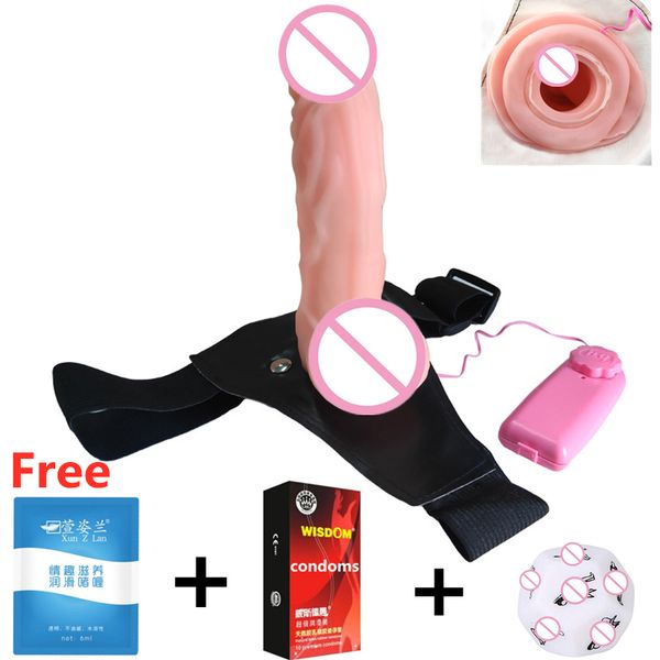 Vibratore Dildo Pantaloni da indossare anali per strumenti di masturbazione lesbica Strap on Ventosa per pene Giocattoli sexy per adulti Donna bdsm