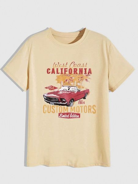 

romwe guys car graphic tee z0ih#, White;black