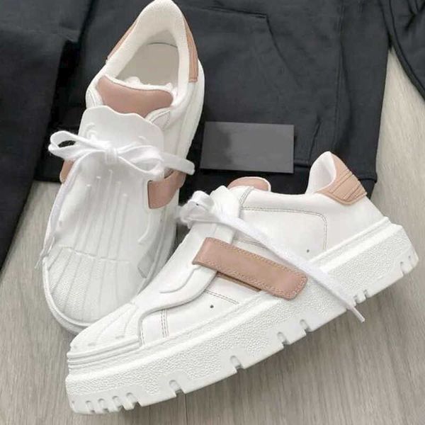 

2021 designer luxury id sneakers women leather casual shoes party calfskin platform trainers low-cut runner shoes with box, Black