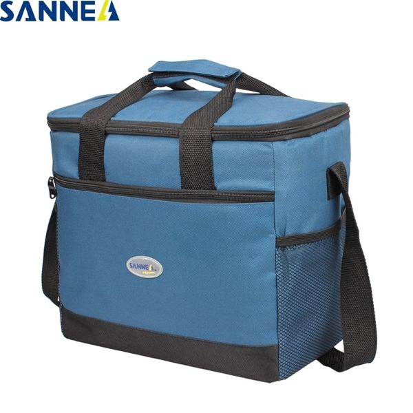 

sanne 16l big capacity thermal picnic tote food storage cooler bag for family insulated ice cooler bags for women men outdoors 220607