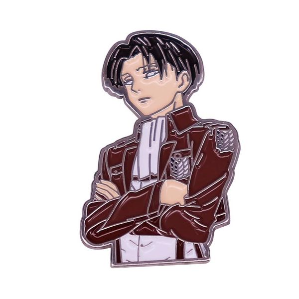 

attack on titan - captain levi enamel pin blood anime brooch, Blue