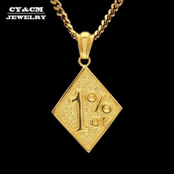 

gold cy&cm color one percent 1% er funny necklace trendy jewelry pendants cool men alloy biker pendant for male hip hop necklace286e, Silver