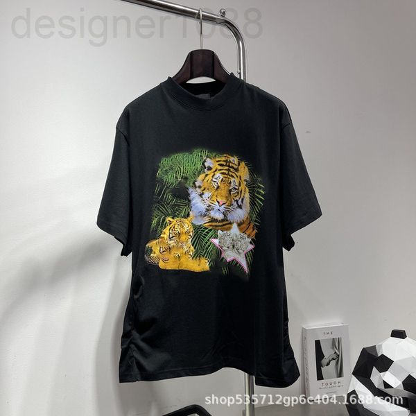 

women's t-shirt designer [correct version]home b summer 2022 tiger print short sleeve fashion brand couple t-shirt ins super 5wgz, White