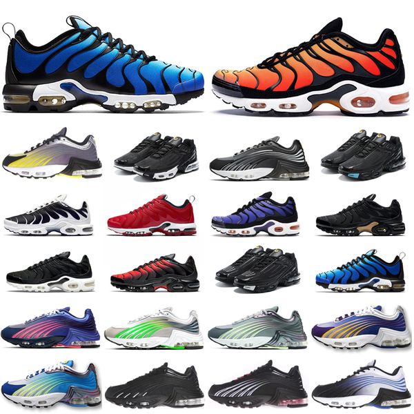 

mens tn 3 plus run shoes tn3 obsidian radiant red hyper blue white silver with red trainers sneakers size 36-45
