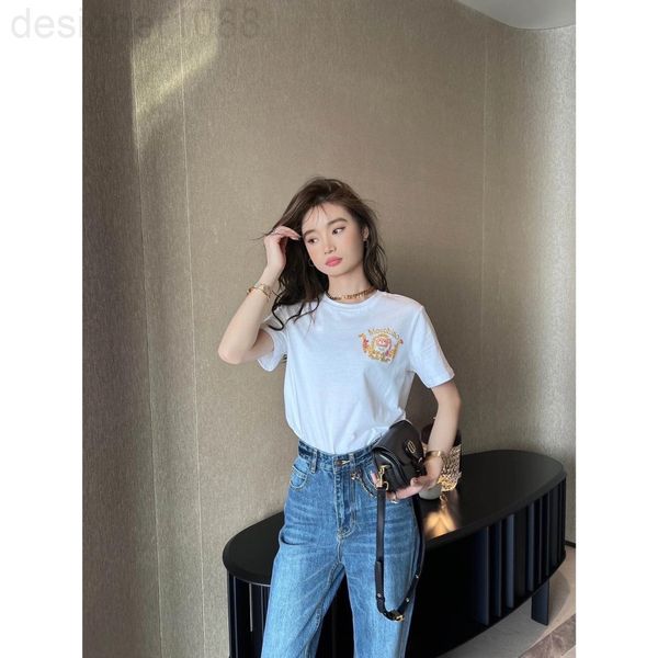 

women's t-shirt designer 22ss spring and summer new small version short sleeved t-shirt with super atmosphere, youth age reduction, fas, White