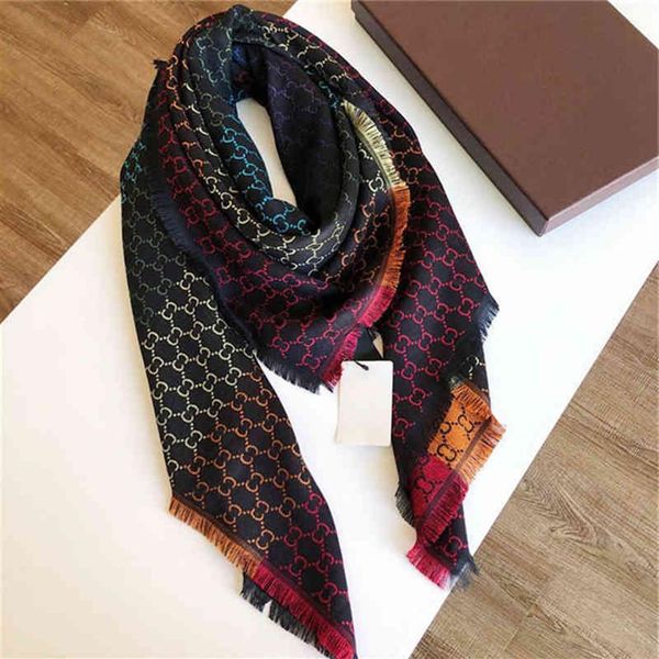 

scarf designer scarves mens womens luxury oversized color gradient classic letters check shawls scarfs 6 colors optio220d, Blue;gray
