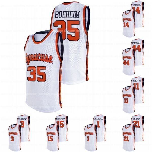 A3740 Syracuse Oranger 2021 White Retro Jersey 35 Buddy Boeheim 15 Кармело Энтони 33 Elijah Hughes 0 Brycen Goodine 21 Marek Dolezaj College