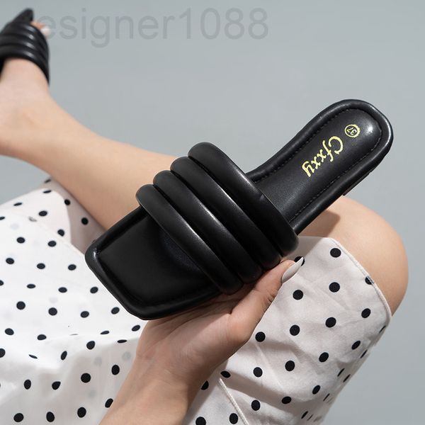 

slippers designer 2022 new candy flat sandals for ladies slippers ia45, Black