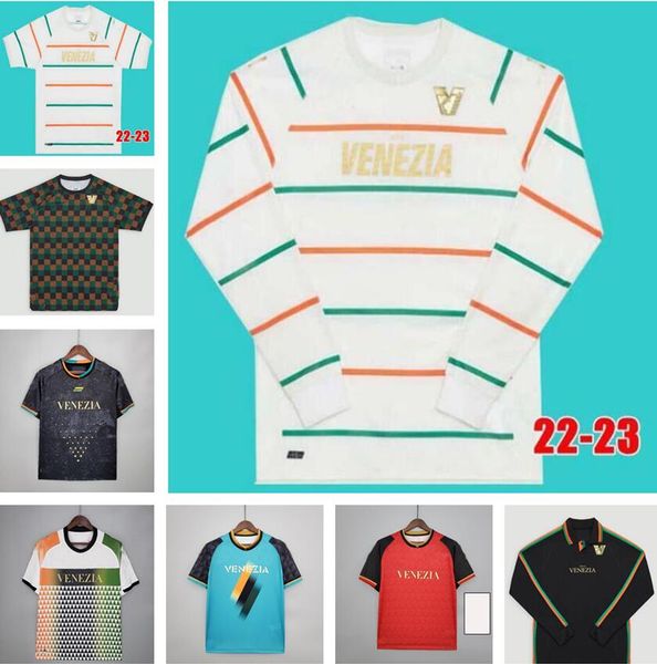 

22 23 venezia fc soccer jerseys home black away third 4th aramu forte venice 2022 2023 busio 27# football shirts 3rd adukt kids kit uniform, Black;yellow