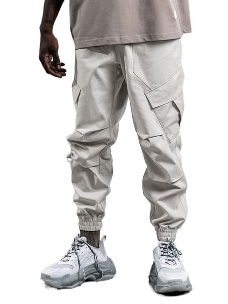 

men flap pocket side cargo pants u3qn#, Black