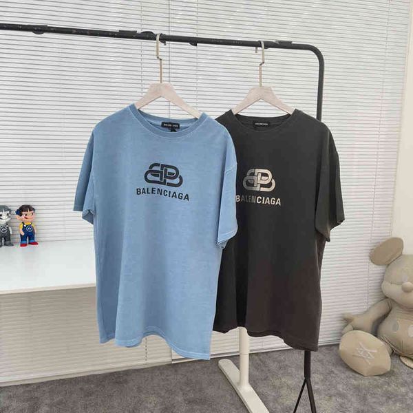

2022 designer bal t shirt wash lock t-shirt unisex, White;black