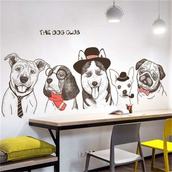 Творческий Funny Dog Club Vinly Wall Sticker