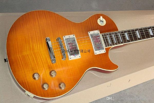 

shipping new arrival flame maple standard brown electric guitar lp guitar @16
