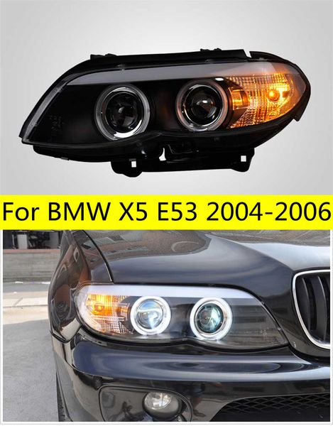 

car led head lights for bmw x5 led headlight 2004-2006 headlights e53 high beam angel eye turn signal daytime running light