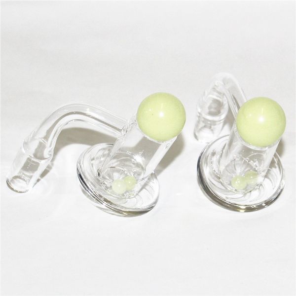 Quarzo Banger Smoking Set 14mm 18mm Maschio Joint Terp Slurper quarzo nail bangers 45 90 Gradi Luminoso Perla Incandescente Perline Per Dab Rigs Bong