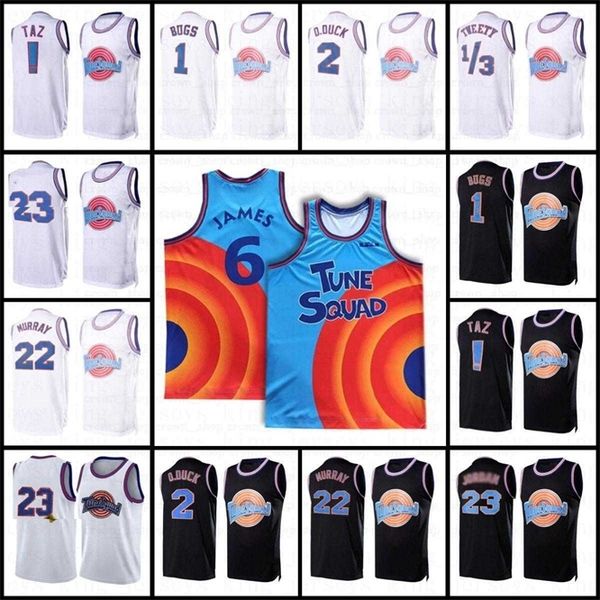 

xflsp space jam 2 tunes squad mens lebron movie james jersey bugs bunny michael d.duck taz 1/3 tweety 22 bill murray 10 lola basketball jer, Black