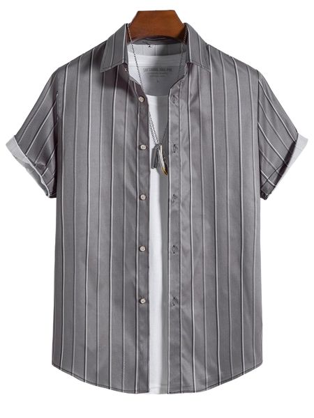 

men striped print shirt without tee 46es#, White;black