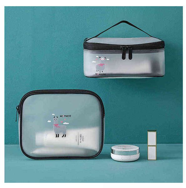 

travel makeup portable wash bag large capacity storage and finishing storage bag matte transparent tpu cosmetic bag 220531