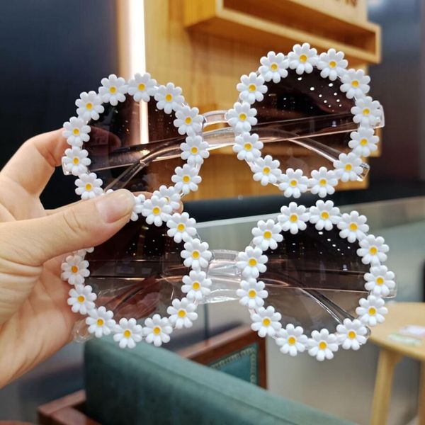 Moda çocuk güneş gözlüğü çiçek tonları çocuklar güneş gözlük kızlar bebek yaratıcı gözlükler uv400 açık koruma gözlük